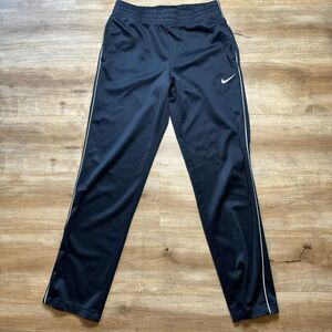 Nike Sweatspants Mens Small Navy Blue Straight Fit Stripe Athleisure Warm Ups